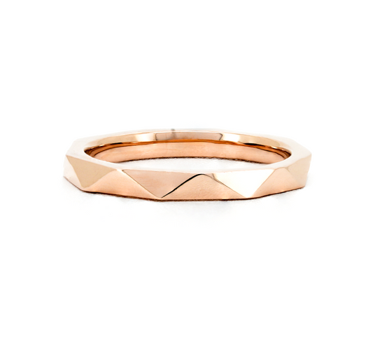 Weave plain ring 2.3mm in rose gold
