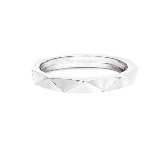 Weave plain ring 2.3mm in white gold