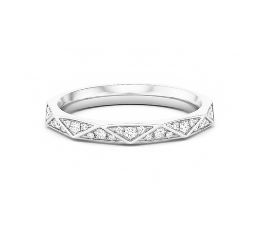 Diamond weave full pave in white gold