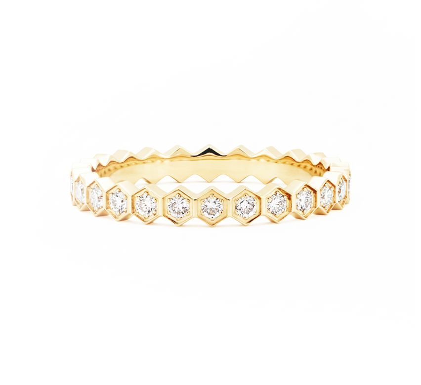 Bee hive full pave in gold