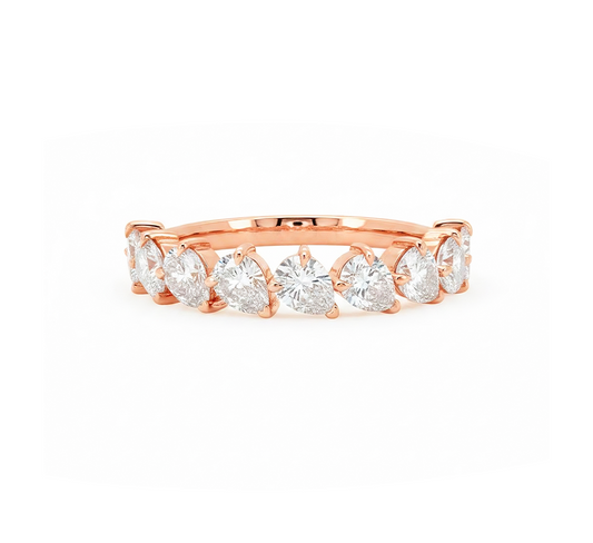 Pear half eternity 3.5mm in rose gold