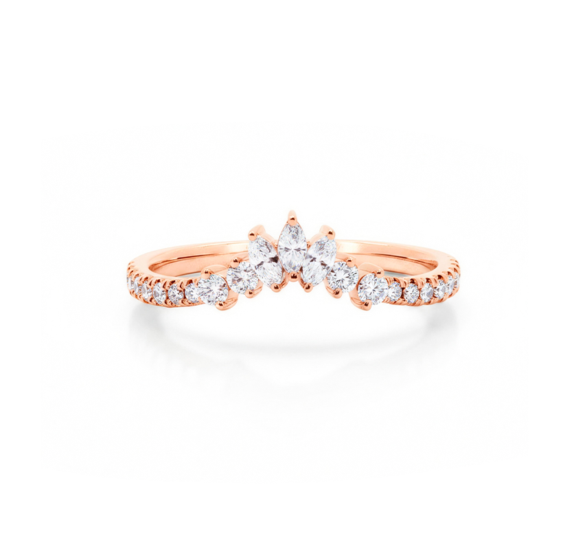 Crown ring in rose gold