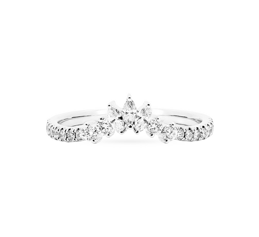 Crown ring in platinum