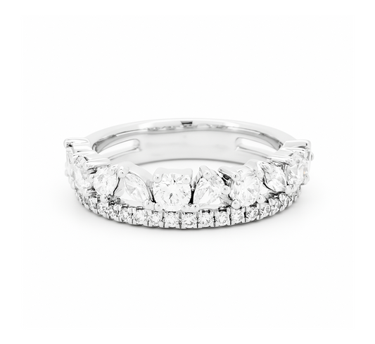2in1 pave ring with micropave in white gold