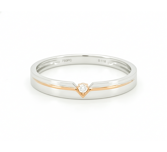 Ring set C: rose bezel with 1 eye in mix color gold