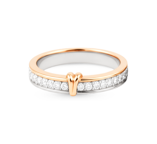 Ring set D: rose knot ring in mix color gold
