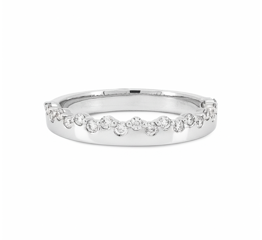 Rose garden ring in white gold