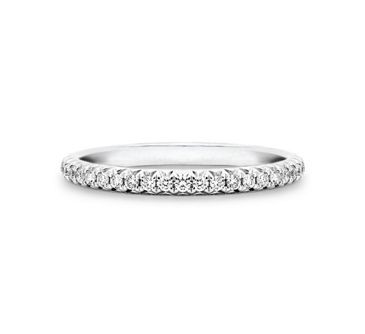 Half micropave ring in platinum