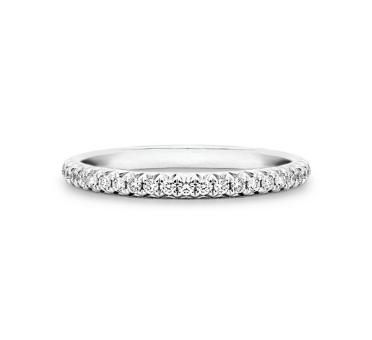 Half micropave ring in platinum