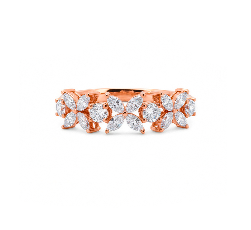 Half daphne ring in rose gold