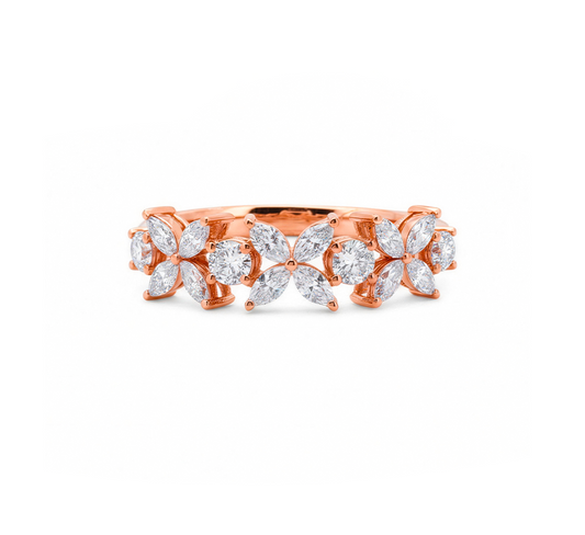 Half daphne ring in rose gold