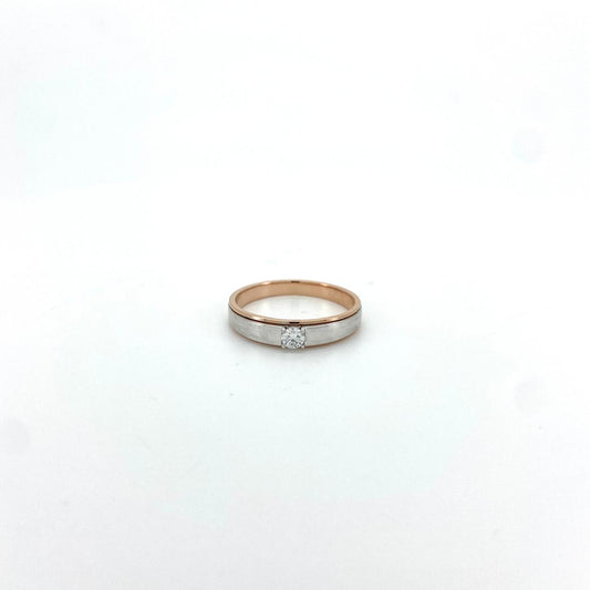 Ring set G: One eye 2 steps pave ring in mix color gold