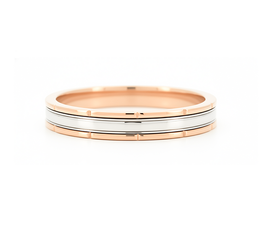 Ring set H: Barrel ring in mix color gold