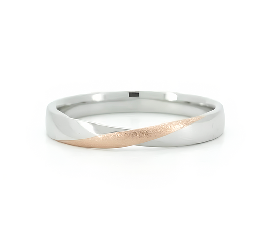Ring set K: Sand blast twist in mix color gold