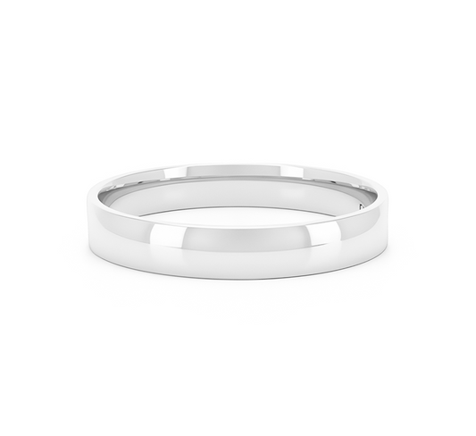Ring set L: Half satin ring in white gold