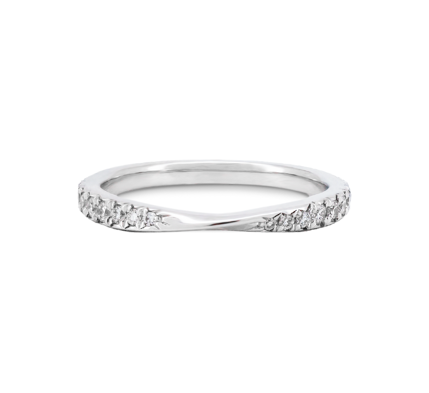 Ring set M: Twist pave ring in white gold