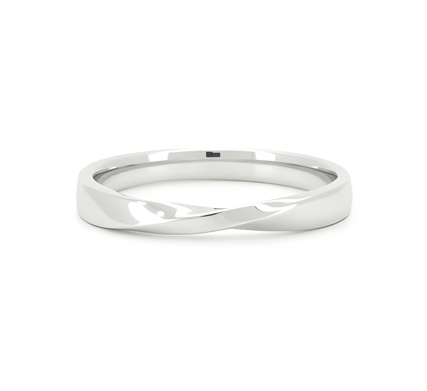 Ring set M: Twist ring in white gold