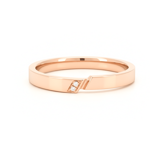 Ring set N: Wood texture ring with 2 eyes in rose gold