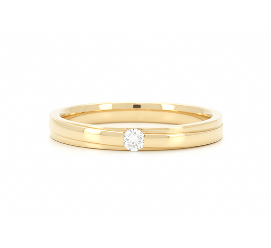 Ring set O: Luxury gold ring with 1 eye in yellow gold