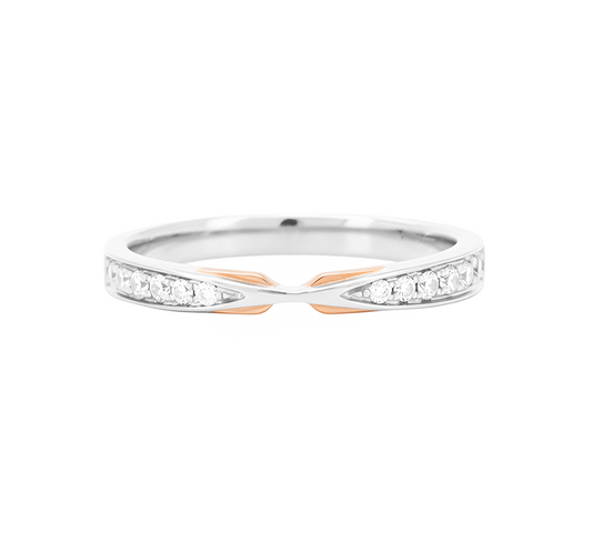Ring set P: Tuxedo pave ring with in mix color gold