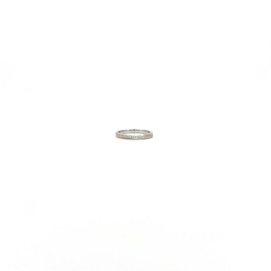 Ring set Q: Two tone pave ring with in mix color gold