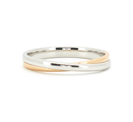 Ring set Q: Two tone ring in mix color gold