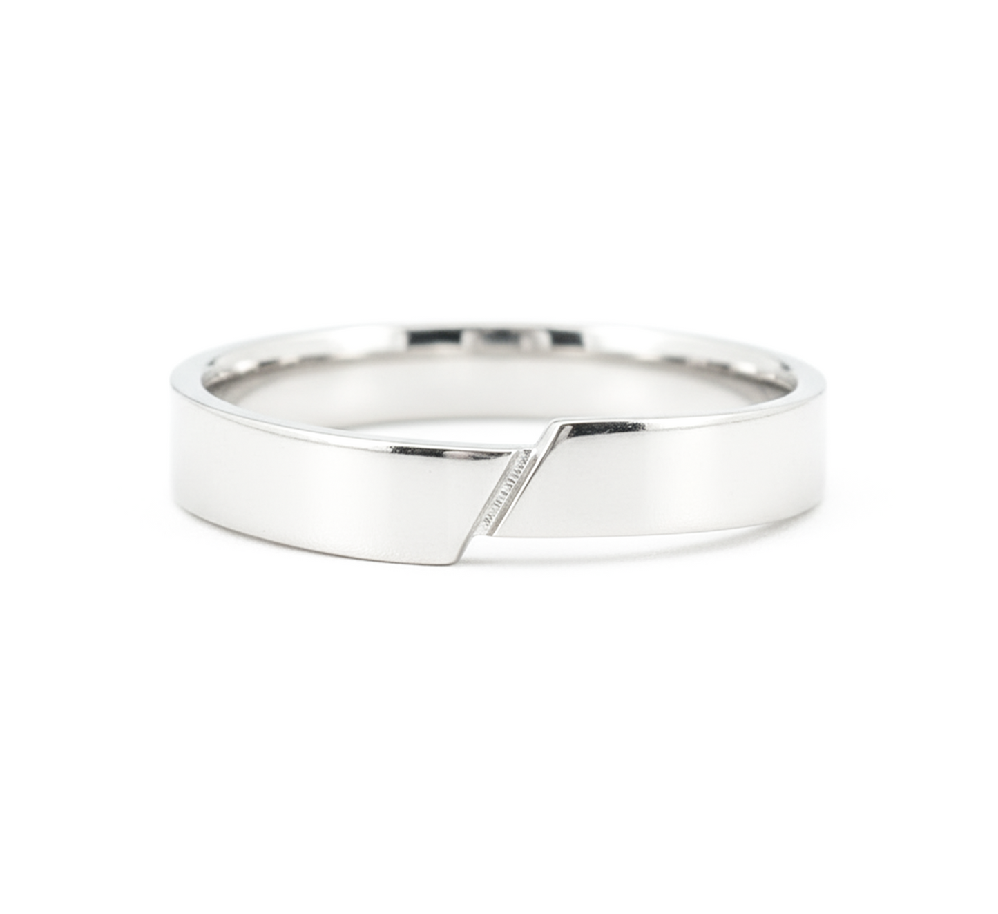Ring set R: Slash ring in white gold