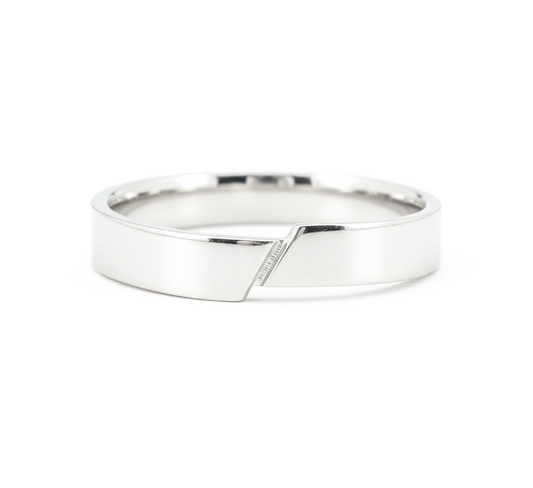 Ring set R: Slash ring in white gold