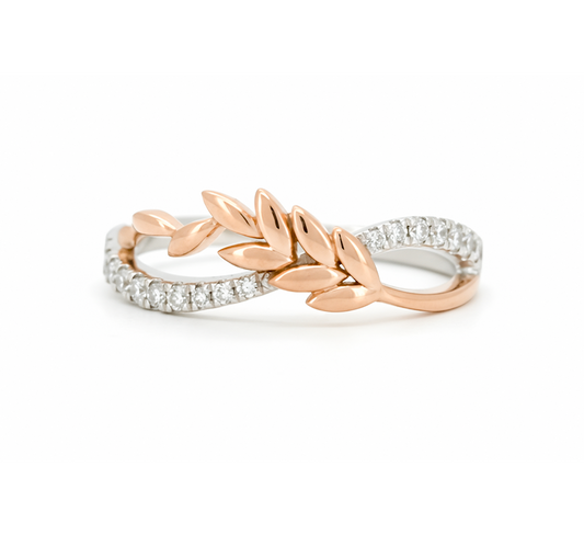 Ring set T: Athena pave ring in mix color gold