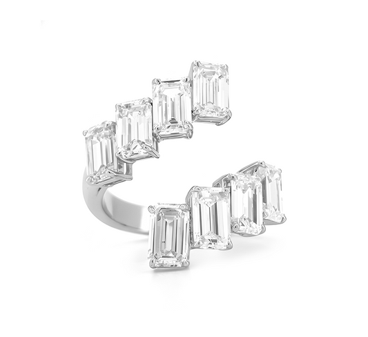 Climber ring EM in white gold