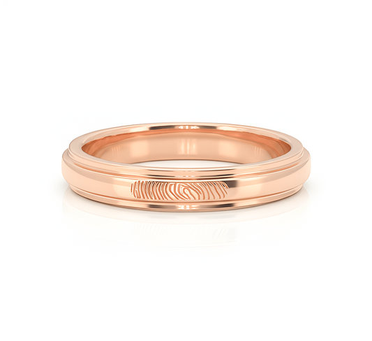 Fingerprint ring in rose gold