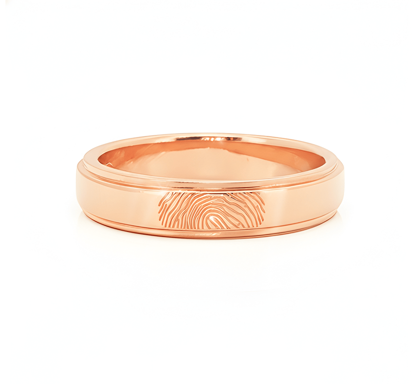 Fingerprint ring in rose gold