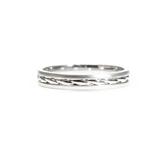 Ring set AA: Shining star with pave in white gold