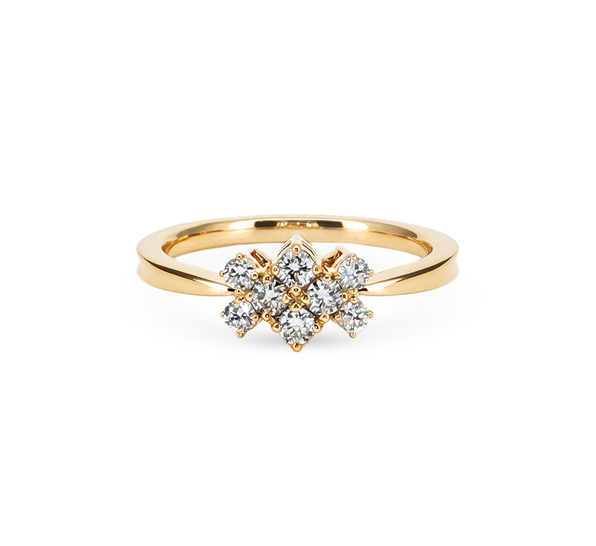Mozaic ring A in yellow gold
