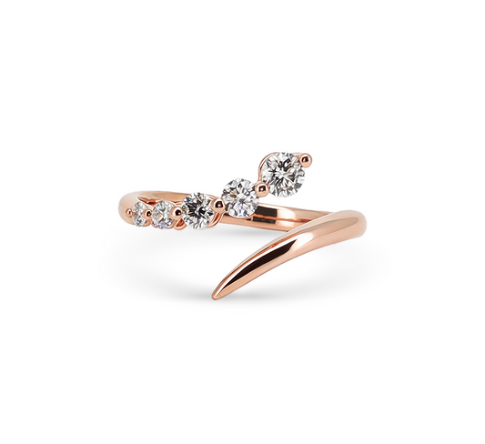 Graduating half floating pave in rose gold