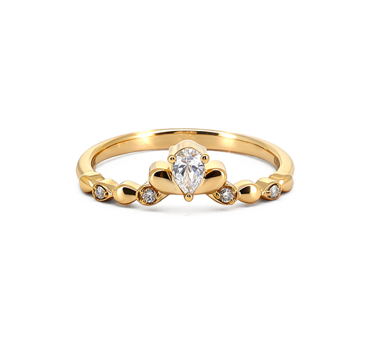 Crown ring B in yellow gold