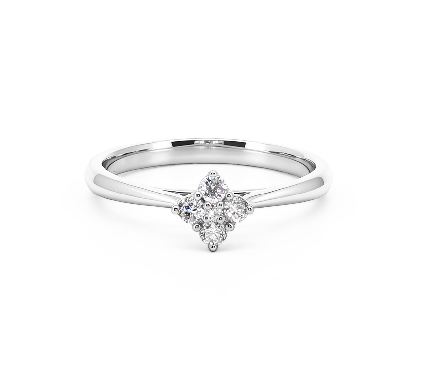 Mozaic series set B ring in white gold