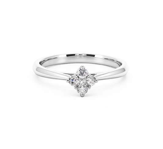 Mozaic series set B ring in white gold