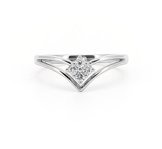 Flower series D in white gold