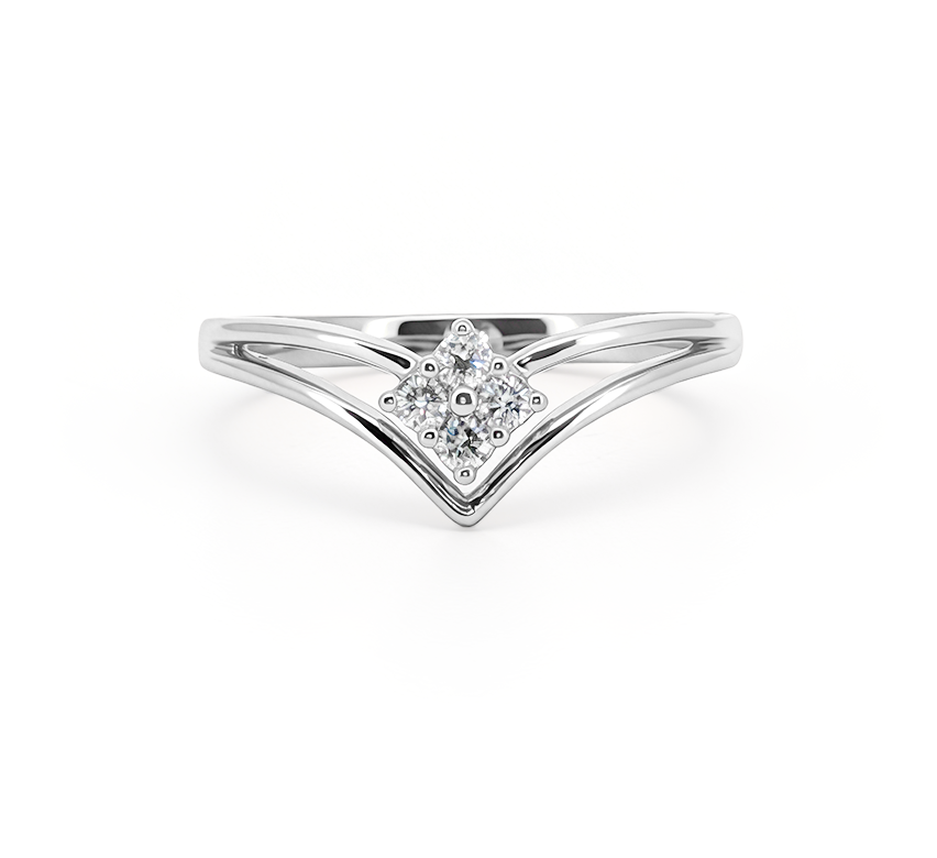 Flower series D in white gold
