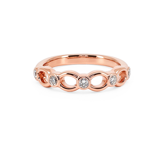 Spiral hollow ring in rose gold