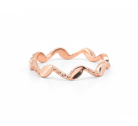 Zigzag plain ring in rose gold