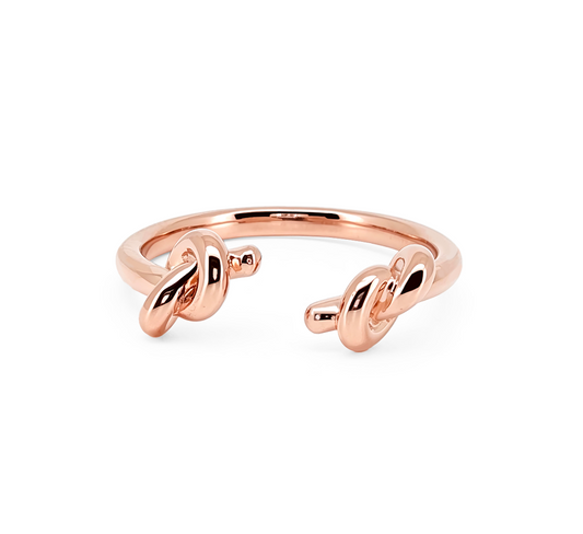Knot plain A ring in rose gold