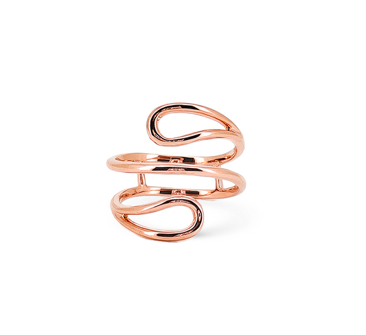 Pattern plain A ring in rose gold