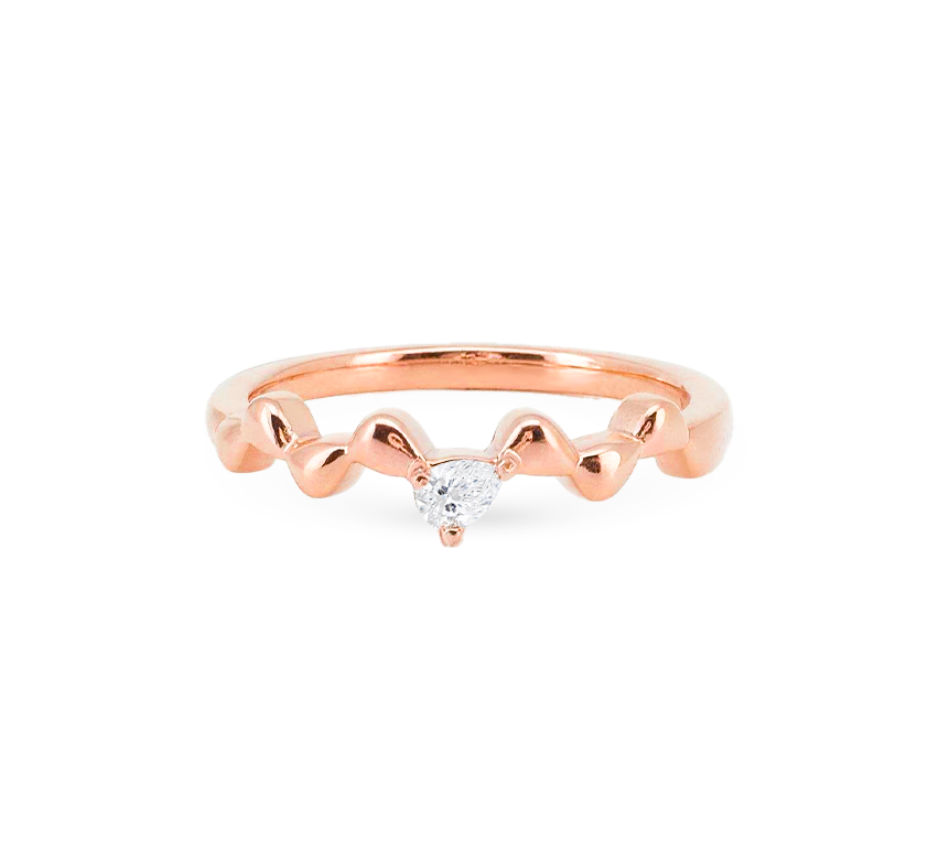 Pattern with diamonds A in rose gold
