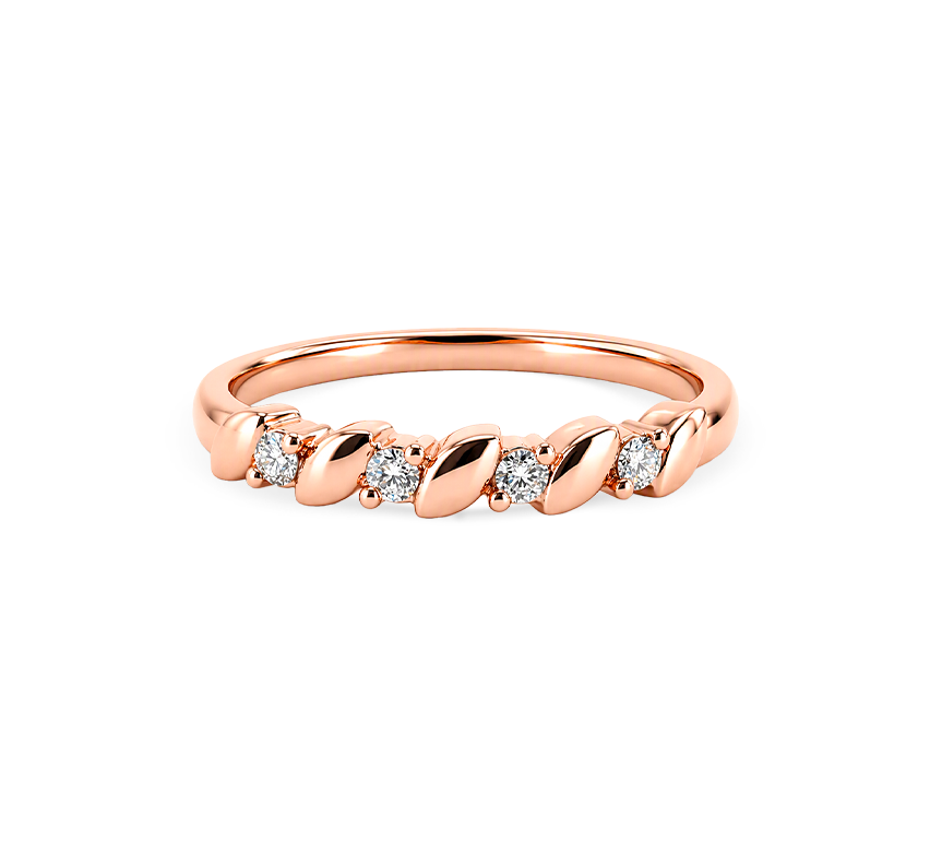 Pattern with diamonds B in rose gold