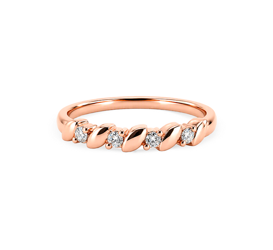 Pattern with diamonds B in rose gold