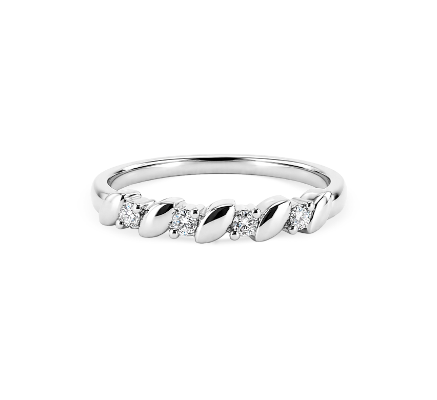 Pattern with diamonds B in white gold
