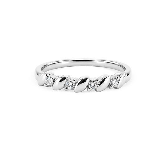 Pattern with diamonds B in white gold