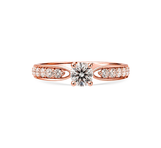 Pattern with diamonds D in rose gold